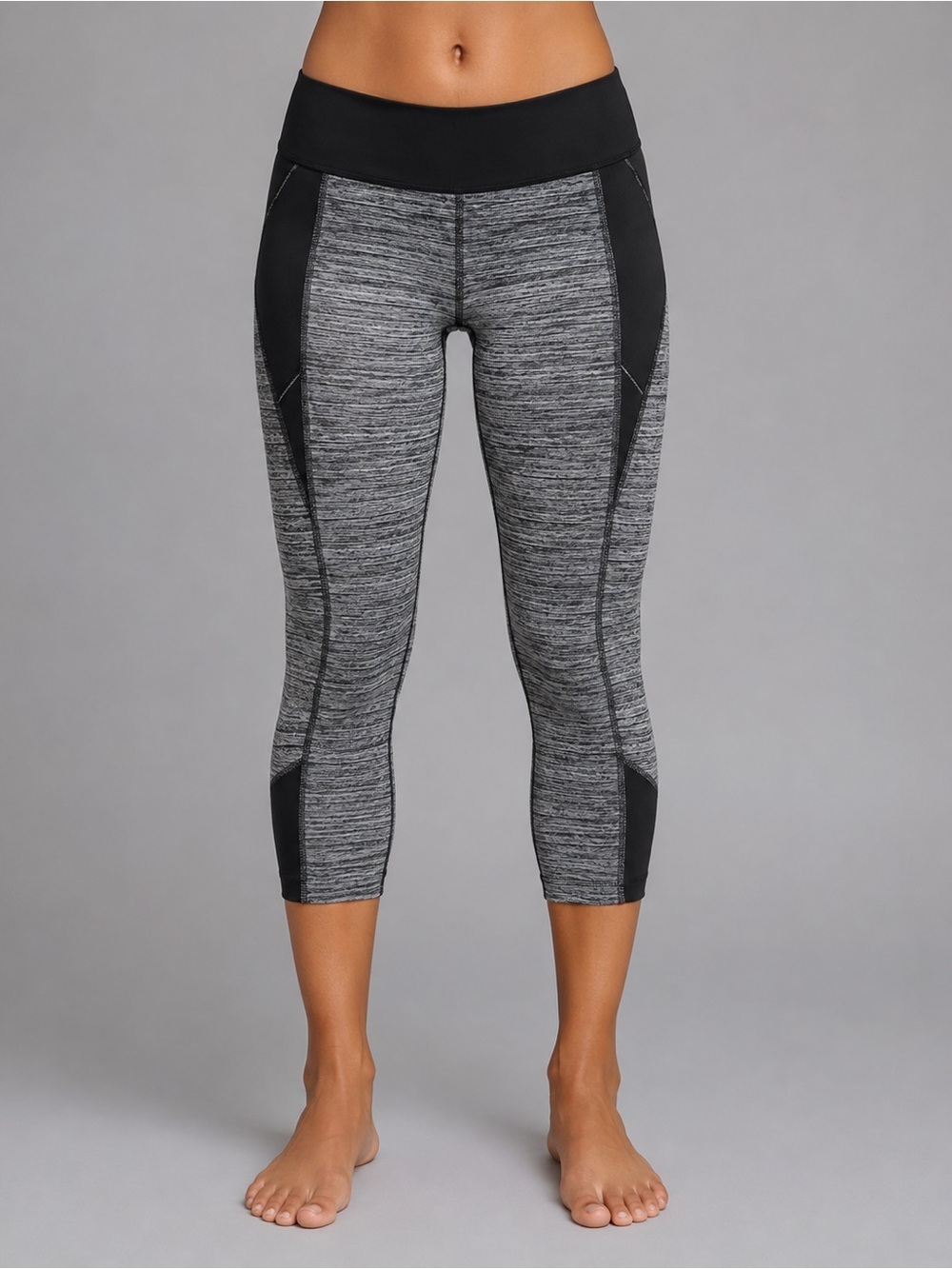 90 Degree by Reflex M Black Gray Cropped Work Out, Gym Leggings Yoga Pan…
